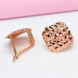 Purple Square Gypsophila Earrings Rose Sparkling Jewelry