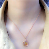 14K Rose Gold Water Drop Blessing Word Necklace for Women