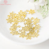 10PCS 10x14MM 24K Plated Rudder Charms Pendants DIY Jewelry Accessories