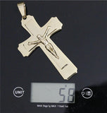 58g 2-Layer Golden Plated Jesus Cross Pendant Mens Jewelry Accessories