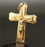 58g 2-Layer Golden Plated Jesus Cross Pendant Mens Jewelry Accessories
