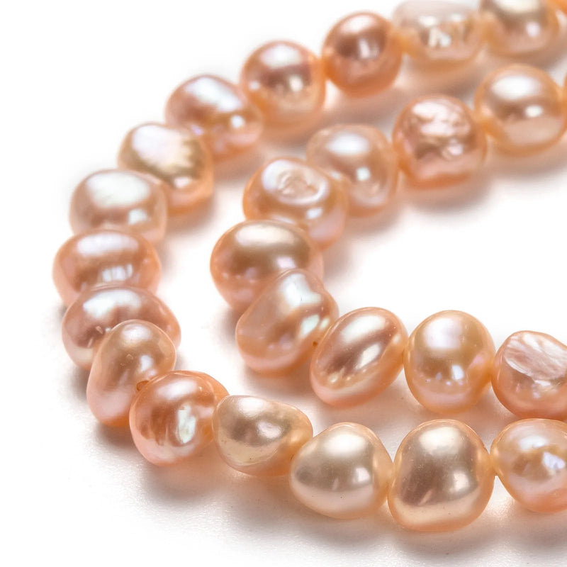 Natural Freshwater Pearl Beads Potato Shapes 5~7x6~8mm Strand