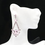 SheCrown Aquamarine Pink Kunzite Wedding Silver Earrings Drop