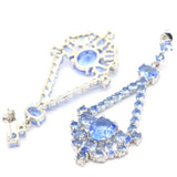 SheCrown Long Golden Citrine Tanzanite Silver Earrings Drop