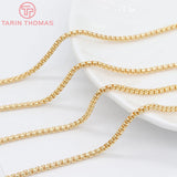 1M 2.9MM 3.6MM 24K Brass Box Necklace Chains for Jewelry Making