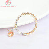 2PCS 7MM Brass Zircon Stud Earrings High Jewelry Findings