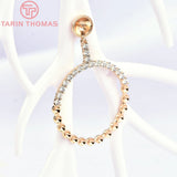 2PCS 7MM Brass Zircon Stud Earrings High Jewelry Findings