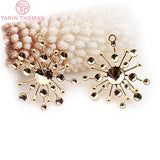 6PCS 26*30MM 24K Brass Sun Charms Pendants DIY Jewelry Findings