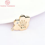 4PCS 14.5x18MM 24K Brass Zircon Clouds Charms Pendants