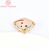 4PCS 15x10.5MM 24K Brass Zircon Planet Charms Pendants DIY Jewelry Findings
