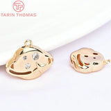 4PCS 15x10.5MM 24K Brass Zircon Planet Charms Pendants DIY Jewelry Findings