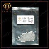 1000pcs Zircon Loose CZ Synthetic Gems 0.7mm-6mm 2mm 3mm