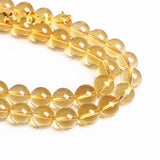 5A Citrines Natural Yellow Quartz Crystal Beads Round Loose Spacer Beads