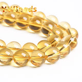 5A Citrines Natural Yellow Quartz Crystal Beads Round Loose Spacer Beads