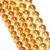 5A Citrines Natural Yellow Quartz Crystal Beads Round Loose Spacer Beads