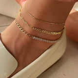 5A CZ Tennis Chain Anklet Summer Beach Jewelry