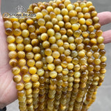 5A Dyed Golden Tiger Eyes Stone Beads Round 4-14mm