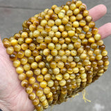 5A Dyed Golden Tiger Eyes Stone Beads Round 4-14mm