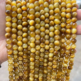 5A Dyed Golden Tiger Eyes Stone Beads Round 4-14mm