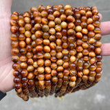 5A Dyed Orange Tiger Eyes Stone Beads High Loose Spacer Beads