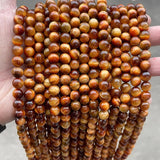 5A Dyed Orange Tiger Eyes Stone Beads High Loose Spacer Beads