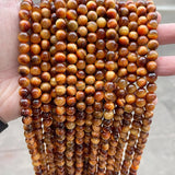 5A Dyed Orange Tiger Eyes Stone Beads High Loose Spacer Beads