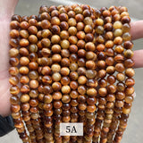 5A Dyed Orange Tiger Eyes Stone Beads High Loose Spacer Beads