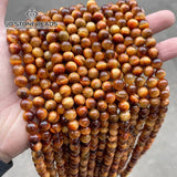 5A Dyed Orange Tiger Eyes Stone Beads High Loose Spacer Beads
