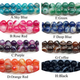 5A High Banded Agate Beads 8-12mm Round Purple Loose Stone Bead DIY Necklace