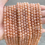 5A Natural Sunstone Beads Round Loose Gemstone Beads for Jewelry Making