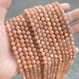 5A Natural Sunstone Beads Round Loose Gemstone Beads for Jewelry Making