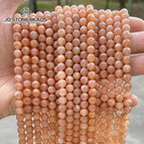 5A Natural Sunstone Beads Round Loose Gemstone Beads for Jewelry Making
