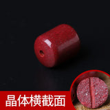 5A Natural Cinnabar Barrel Bead Zinnober Vermilion Single Bead