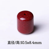 5A Natural Cinnabar Barrel Bead Zinnober Vermilion Single Bead