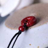 5A Natural Cinnabar Safety Knot Necklace Pendant DIY Jewelry Material