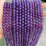 5A Light Purple Amethysts Beads Round Loose Spacer 4-10mm