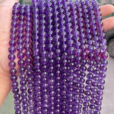 5A Light Purple Amethysts Beads Round Loose Spacer 4-10mm