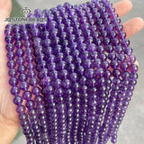5A Light Purple Amethysts Beads Round Loose Spacer 4-10mm