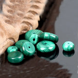 5A Natural Malachite Stone Abacus Shape Spacer Beads 10 Pcs