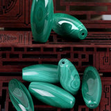 5A Natural Malachite Stone Grain Shape Loose Beads for DIY Jewelry 1 Pcs