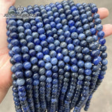 5A Natural Sodalite Blue-vein Stone Beads 4-12mm Round Loose Spacer Beads