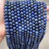 5A Natural Sodalite Blue-vein Stone Beads 4-12mm Round Loose Spacer Beads
