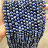 5A Natural Sodalite Blue-vein Stone Beads 4-12mm Round Loose Spacer Beads