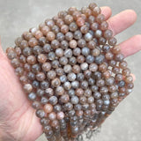 Natural Moonstone Beads Round Loose 15" Strand 6 8 10MM