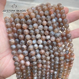 Natural Moonstone Beads Round Loose 15" Strand 6 8 10MM