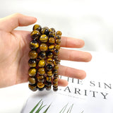 5A Tiger's Eye Bracelets for Women Men Natural Stone Strand Charm Bracelets