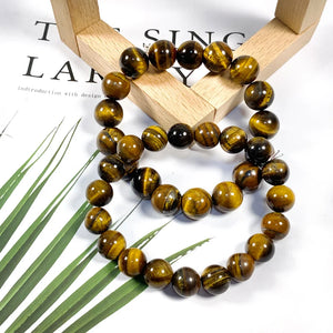 5A Tiger's Eye Bracelets for Women Men Natural Stone Strand Charm Bracelets
