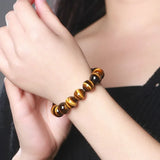 5A Tiger's Eye Bracelets for Women Men Natural Stone Strand Charm Bracelets