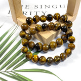 5A Tiger's Eye Bracelets for Women Men Natural Stone Strand Charm Bracelets