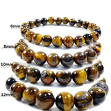 6/8/10/12mm Tiger Eye Bead Bracelet Natural Stone Charm Jewelry